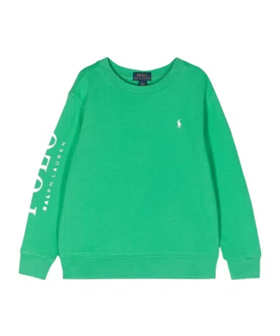 Polo Ralph Lauren Kids' Logo-embroidered Jersey Sweatshirt In Green