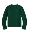 Polo Ralph Lauren Wool And Cashmere Cable Knit Crew Neck Sweater In Green
