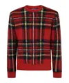 Polo Ralph Lauren Plaid Crewneck Sweater In Red