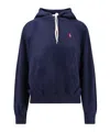 Polo Ralph Lauren Shrunken Fit Fleece Hoodie In Blue