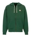 Polo Ralph Lauren Cotton Hoodie With Front Pockets And Ribbed Cuffs In Green