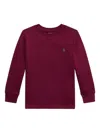 Polo Ralph Lauren Big Boys Cotton Jersey Long Sleeve T-shirt In Burgundy