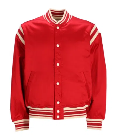 Polo Ralph Lauren Long-sleeved Varsity Jacket In Red