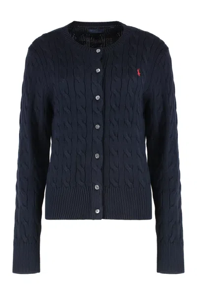 Polo Ralph Lauren Long Sleeves Classic Cardigan In Black