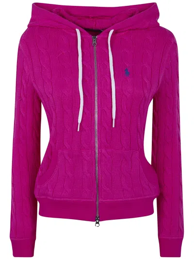 Polo Ralph Lauren Long Sleeves Full Zip Sweatshirt In Purple