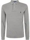 Polo Ralph Lauren Ralph Lauren Long Sleeve Polo T Shirt Grey In Canterbury Heather