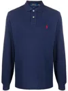 Polo Ralph Lauren Long-sleeved Polo Shirt With Classic Collar In Blue