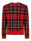 Polo Ralph Lauren Plaid Crewneck Sweater In Red
