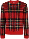Polo Ralph Lauren Plaid Crewneck Sweater In Red