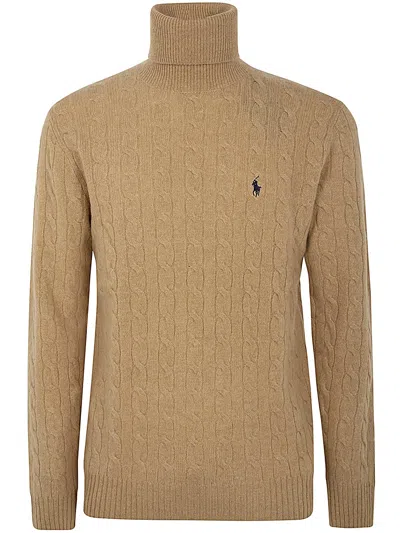 Polo Ralph Lauren Long Sleeves Pullover Wool Cashmere In Beige