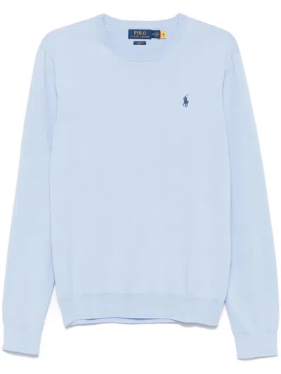 Polo Ralph Lauren Long Sleeves Round Neck Classic Sweater In Blue