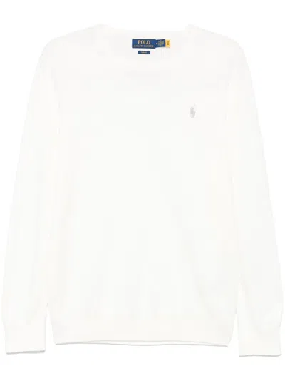 Polo Ralph Lauren Long Sleeves Round Neck Classic Sweater In White