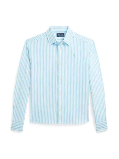 Polo Ralph Lauren Kids' Long Sleeves Shirts Button Front In Blue