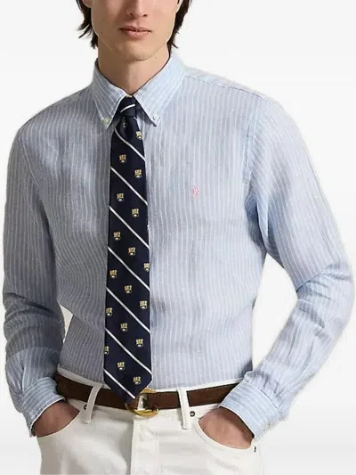Polo Ralph Lauren Long Sleeves Sport Stripes Shirt In Blue