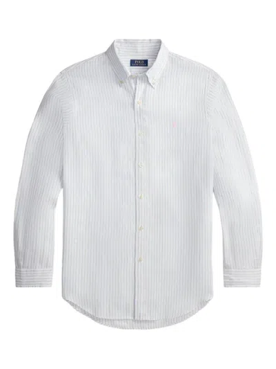 Polo Ralph Lauren Long Sleeves Sport Stripes Shirt In White