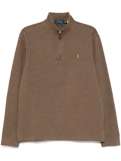 Polo Ralph Lauren Long Sleeves Sweater In Brown