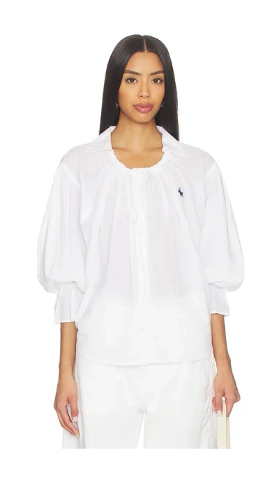 Polo Ralph Lauren Long Sleeves Tie Shirt In White
