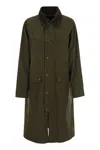 Polo Ralph Lauren Long Waxed Jacket For Women In Green