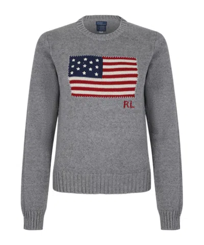 Polo Ralph Lauren Long-sleeve Crew-neck Pullover In Gray