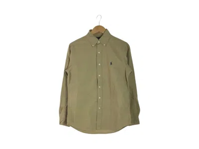 Pre-owned Polo Ralph Lauren Longsleeve Garmentdyed Oxford Sport Shirt In Surrey Tan