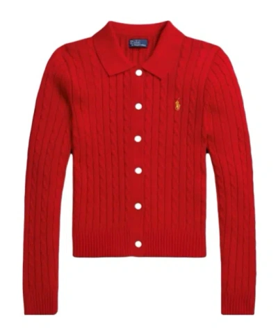 Polo Ralph Lauren Long-sleeve Knit Cardigan In Red