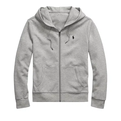 Pre-owned Polo Ralph Lauren Long-sleeve Knit Full-zip Hooded Sweatshirt 'light Sport Heather' | Grey | Men's S