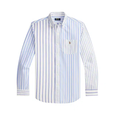 Pre-owned Polo Ralph Lauren Long-sleeve Lightweight Oxford Nautical Funshirt 'nautical' | Blue | Men's Size Xl