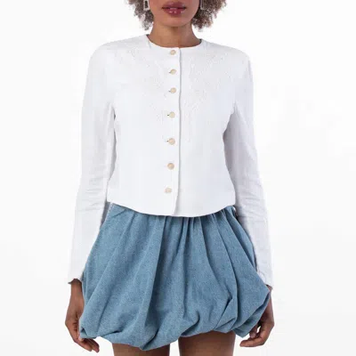 Polo Ralph Lauren Long-sleeve Linen Jacket In White