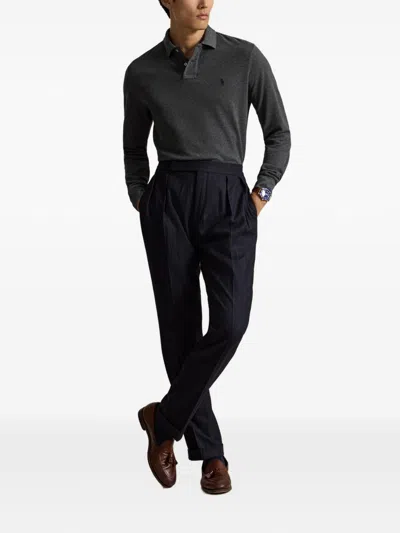 Polo Ralph Lauren Long-sleeve Polo Dark Grey In Gray