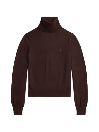 Polo Ralph Lauren Long-sleeve Roll-neck Sweater In Burgundy