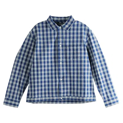 Pre-owned Polo Ralph Lauren Long-sleeve Rustic Plainweave Hickam Workshirt 'indigo Cream' | Blue | Men's Size