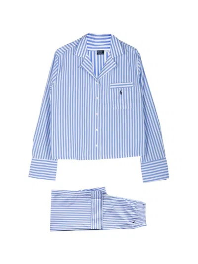 Polo Ralph Lauren Long-sleeve Striped Pajama Set In Multi