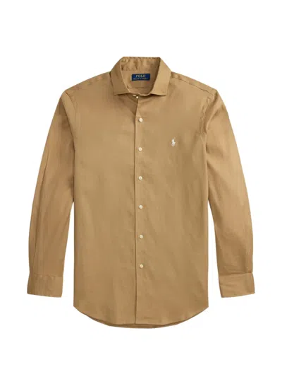 Polo Ralph Lauren Long-sleeved Button-down Shirt In Brown