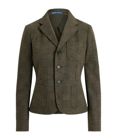 Polo Ralph Lauren Long-sleeved Knitted Blazer In Black
