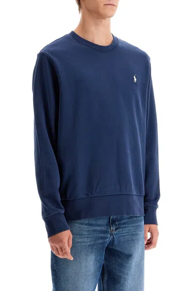Polo Ralph Lauren Logo Embroidered Crewneck Sweatshirt In Blue