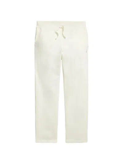 Polo Ralph Lauren Loopback Cotton Trousers In White