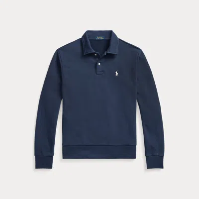 Polo Ralph Lauren Loopback Fleece Collared Sweatshirt In Blue
