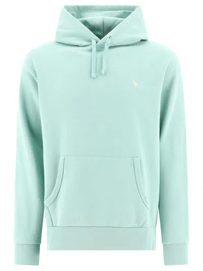 Polo Ralph Lauren Loopback Fleece Hoodie In Azzurro