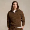 Polo Ralph Lauren Loopback Fleece Quarter-zip Sweatshirt In Brown