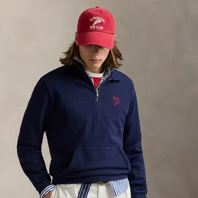 Polo Ralph Lauren Loopback Fleece Quarter-zip Sweatshirt In Cruise Navy