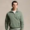 Polo Ralph Lauren Loopback Fleece Quarter-zip Sweatshirt In Green