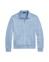 Polo Ralph Lauren Loopback Fleece Quarter-zip Sweatshirt Man Sweatshirt Light Blue Size L Cotton