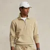 Polo Ralph Lauren Loopback Fleece Quarter-zip Sweatshirt In Brown