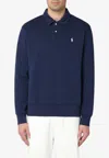 Polo Ralph Lauren Loopback Fleece Collared Sweatshirt In Blue