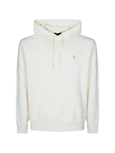 Polo Ralph Lauren Loopback Logo-embroidered Drawstring Hoodie In White