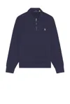 Polo Ralph Lauren Half Zip Cotton Sweatshirt With High Collar In Cruise Navy