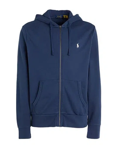 Polo Ralph Lauren Loopback Terry Full-zip Hoodie Man Sweatshirt Navy Blue Size L Cotton