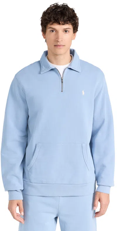 Polo Ralph Lauren Loopback Terry Quarter Zip Sweatshirt Channel Blue