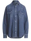 Polo Ralph Lauren Loose-fit Denim Shirt With Classic Collar In Blue