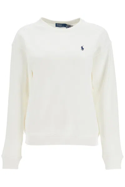 Polo Ralph Lauren Logo Embroidered Crewneck Sweatshirt In White